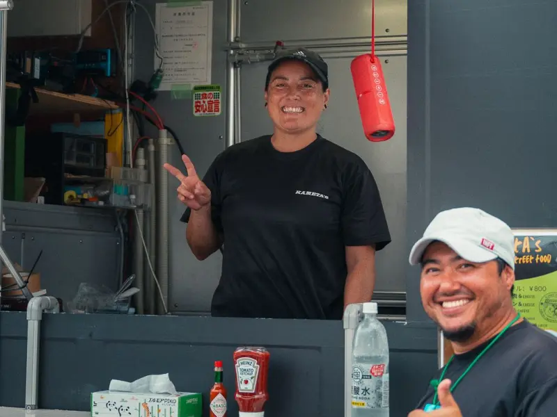 Carla and Renato at the Kameta's food truck